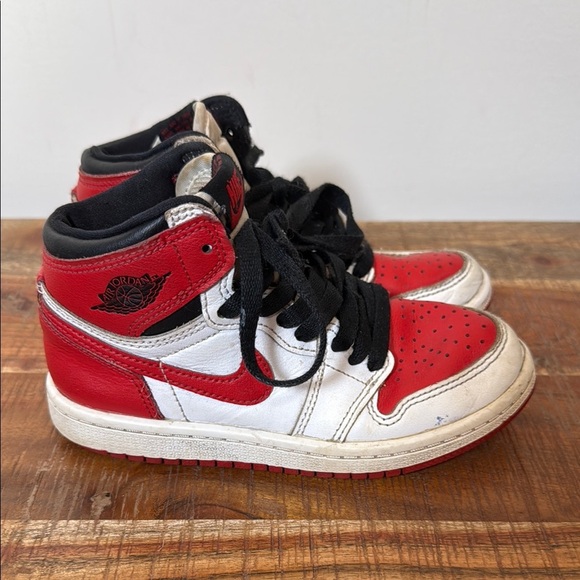 Nike Air Jordan Red and White Sneakers Classic Design, Size 12C - Picture 1 of 9